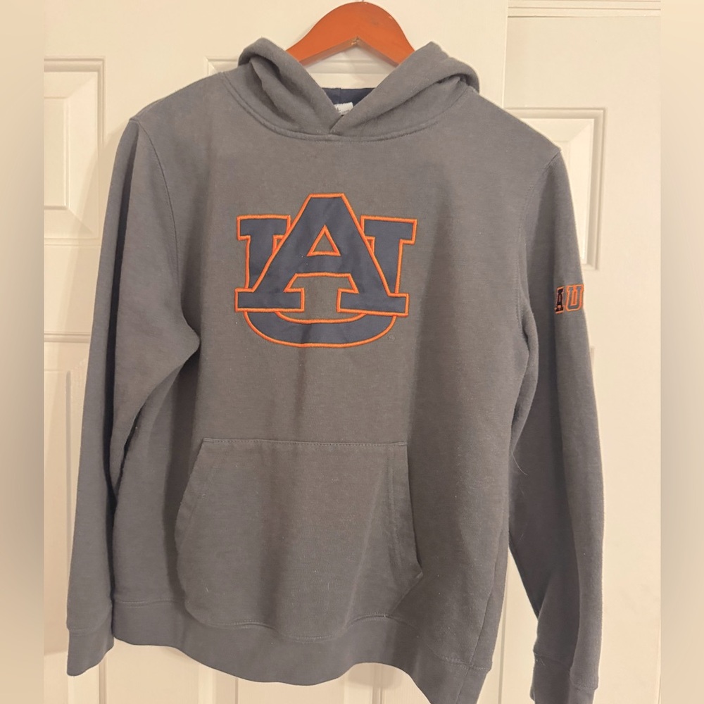 #44 💙 Auburn University hoodie 
Gray with orange 
Youth large 16-18